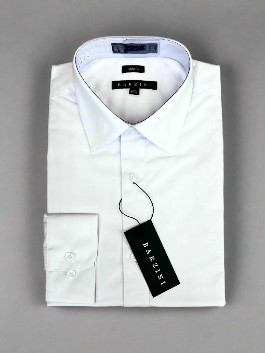Barzini Slim Fit Men's Dress Shirt White