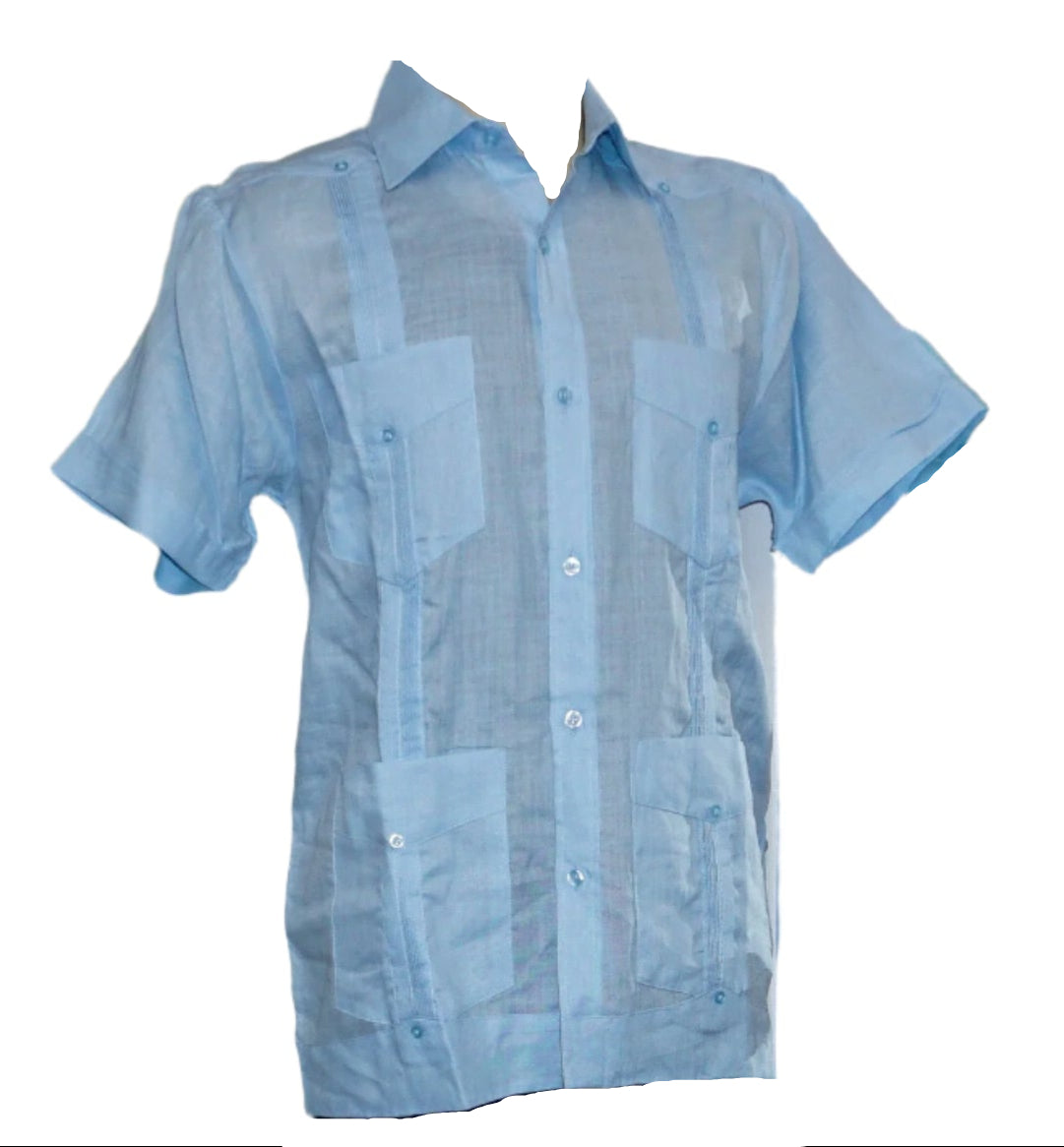 Mohito Short Sleeve 4-Pocket Guayabera Light Blue 