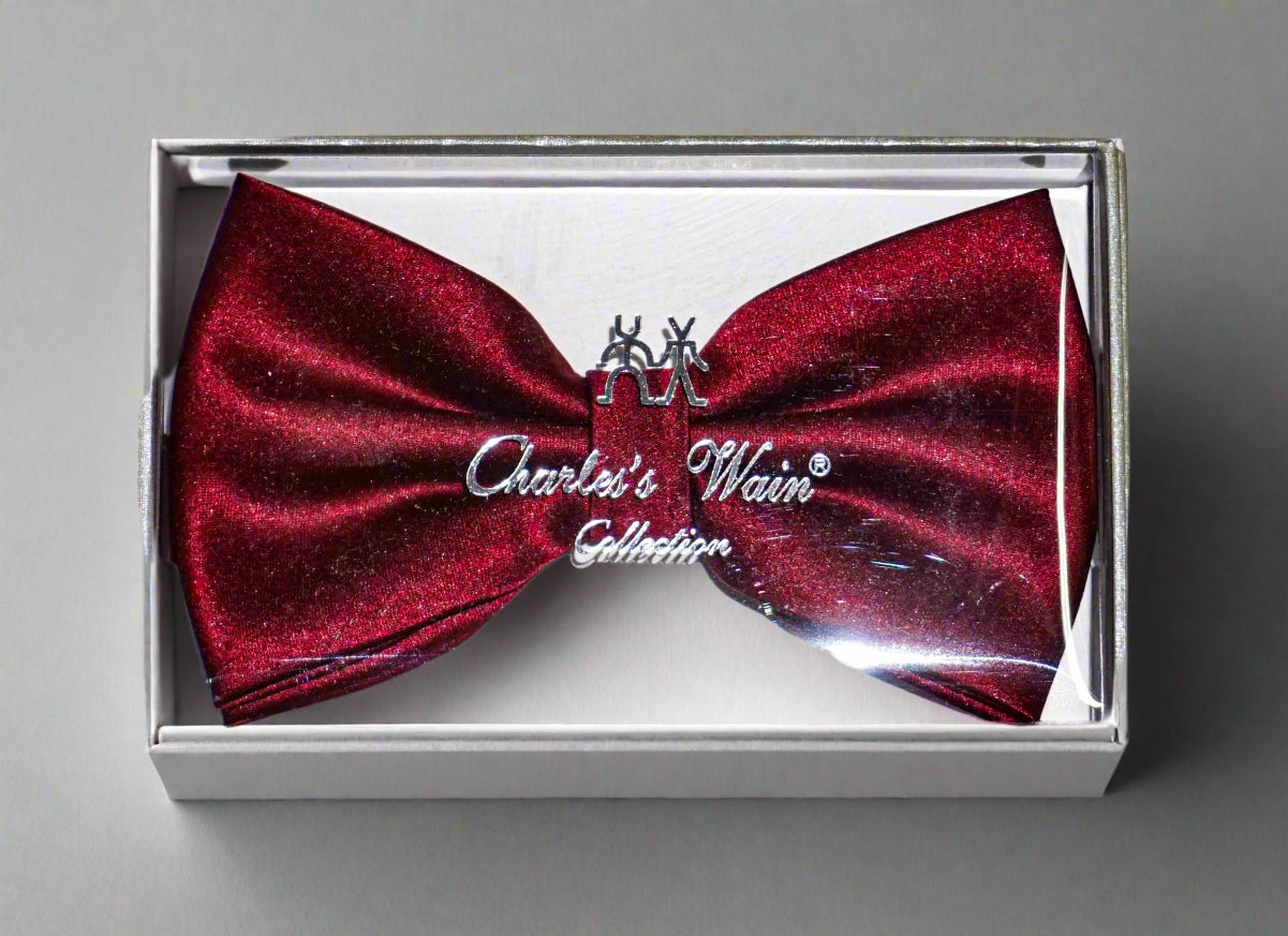 Charles Wain boxed solid color bow tie