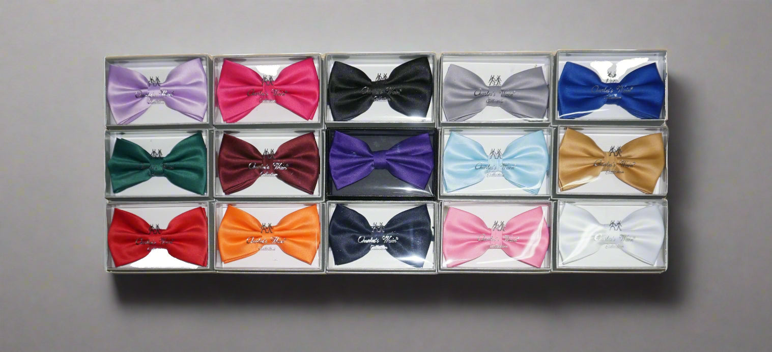 Charles Wain boxed solid color bow tie