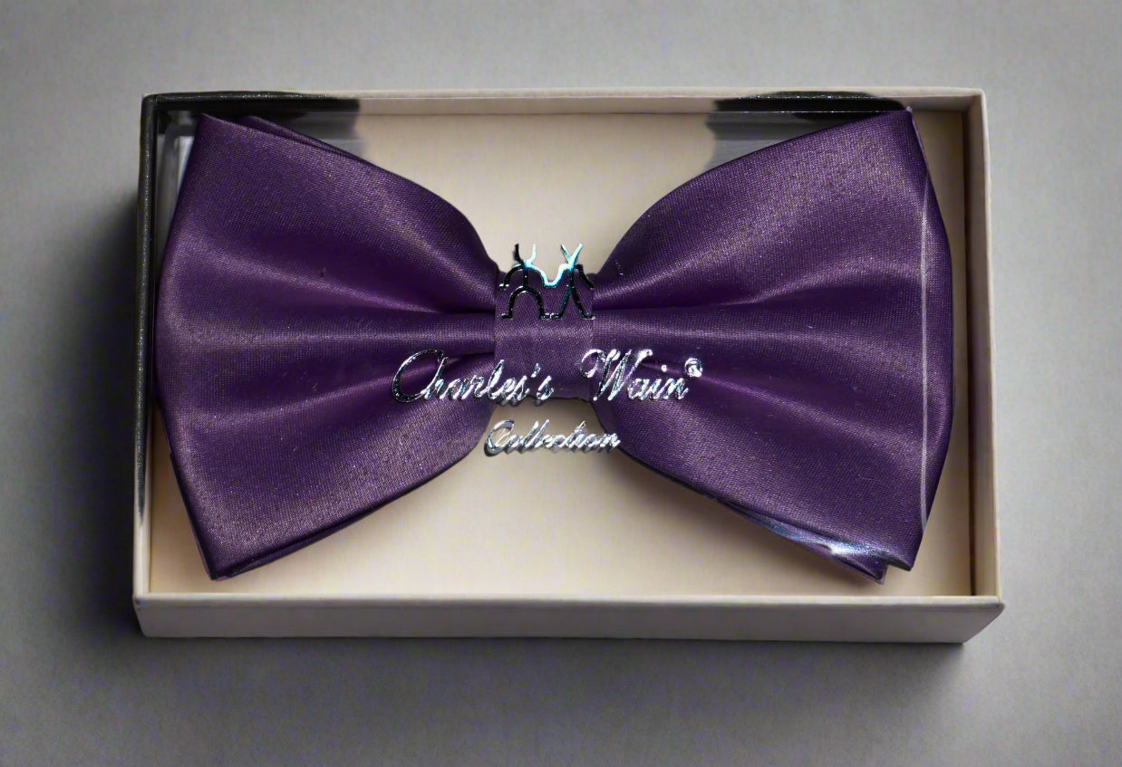 Charles Wain boxed solid color bow tie