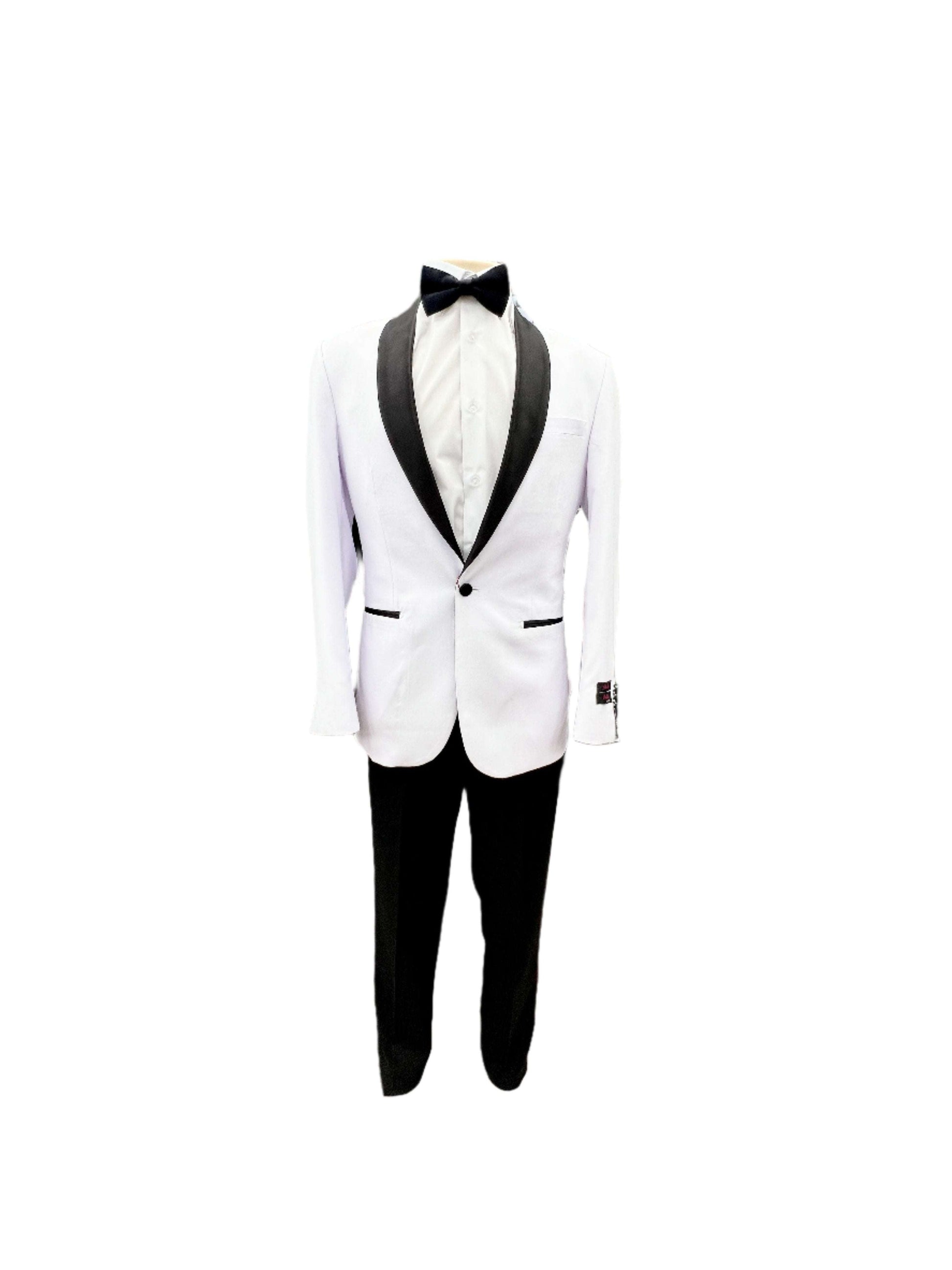 Miami Menswear Slim Fit Tuxedo White